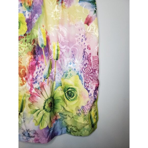 Cheongsam Qipao Dress Juniors M Short Cap Sleeve Floral Pastel High Collar - Picture 3 of 6